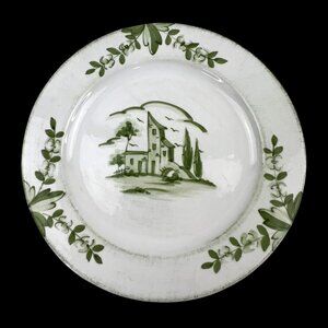 VIETRI Borgo Antico Italy Salad Lunch Plate 8.75" Hand-Painted Green Floral